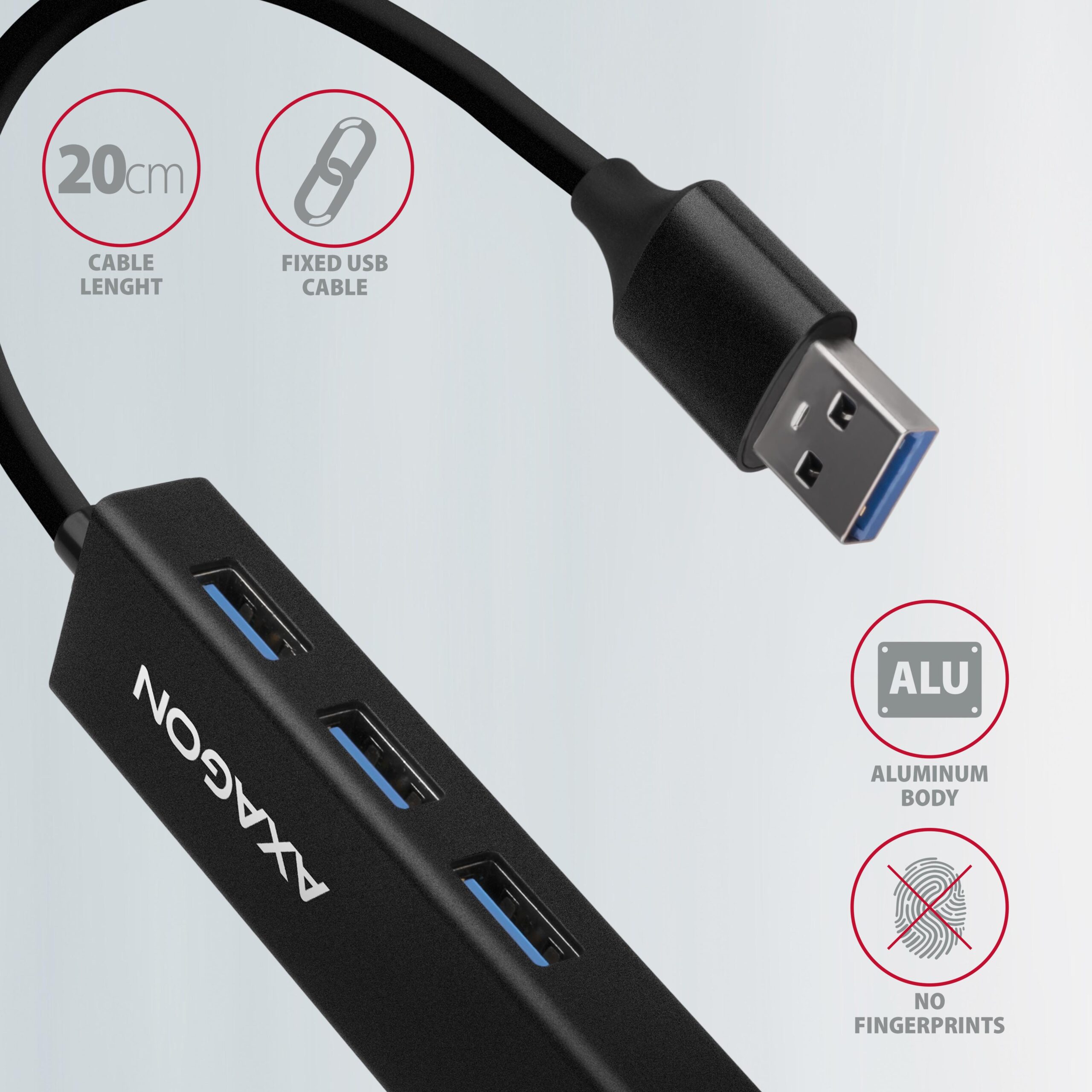 AXAGON SuperSpeed USB-A Hub and Gigabit LAN | HMA-GL3A - Image 6