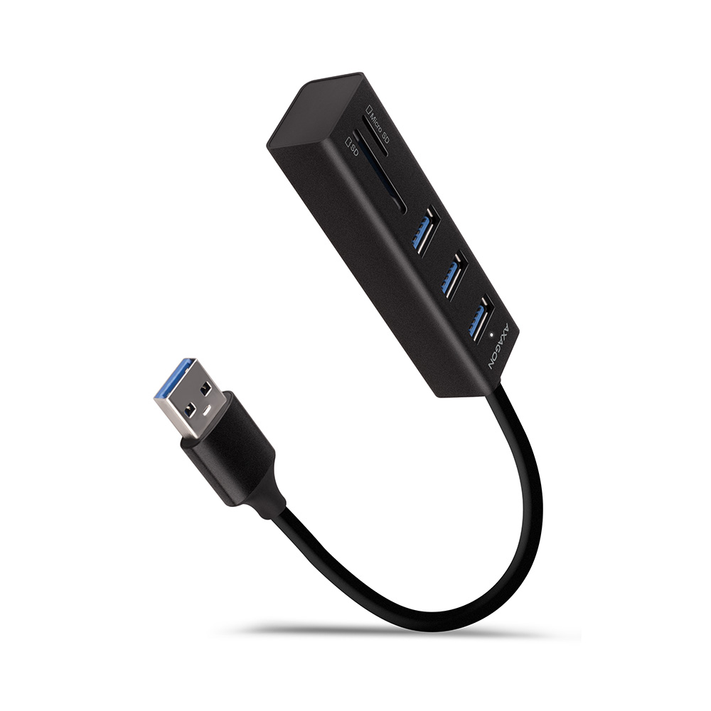 AXAGON SuperSpeed USB-A Hub and Card Reader | HMA-CR3A