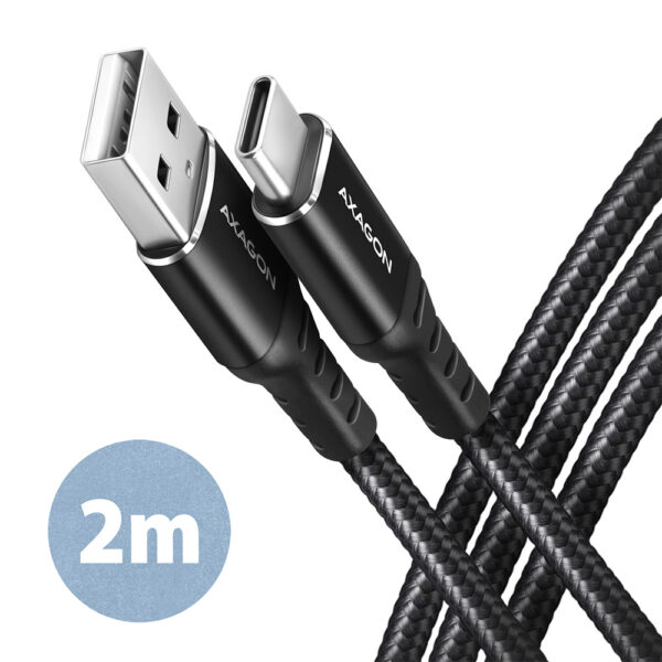 AXAGON Data and charging cable, 2 m | BUCM-AM20AB | USB Type-C to USB Type-A