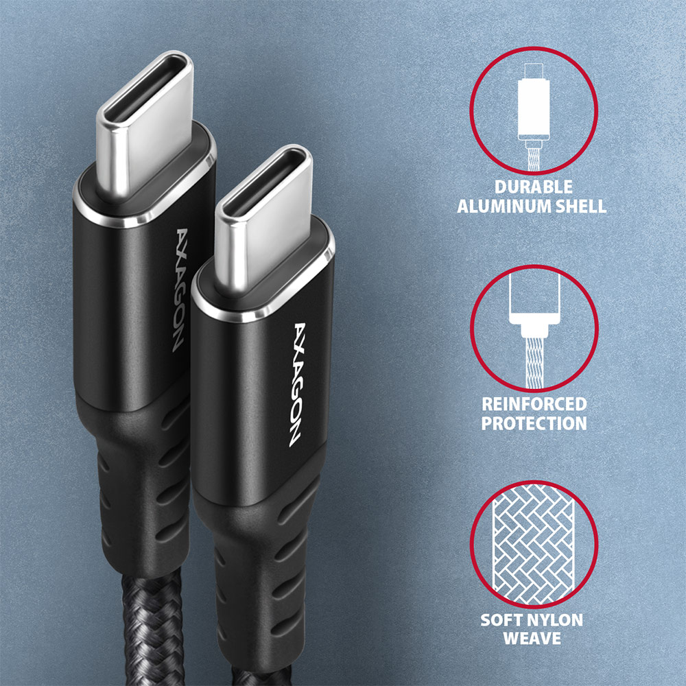 AXAGON | Data and charging cable, 2 m | BUCM-CM20AB | USB Type C to USB Type C - Image 4