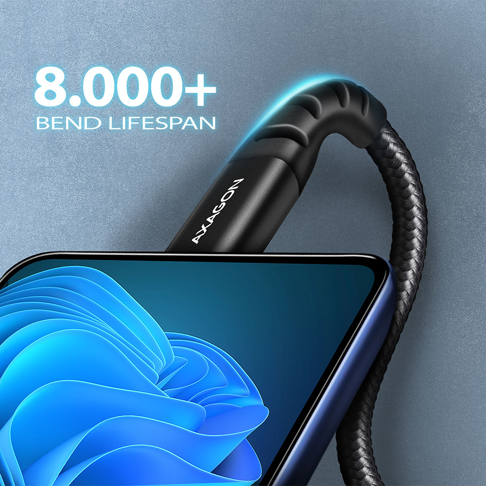 AXAGON Data and charging cable, 3 m | BUCM-CM30AB | USB Type C to USB Type C - Image 5