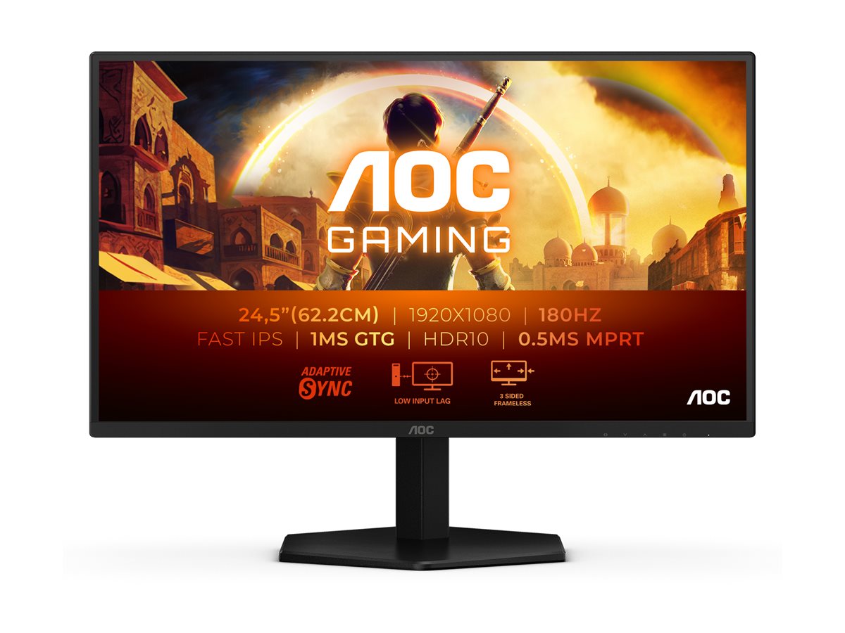 AOC | 25G42E | 25 " | IPS | FHD | 16:9 | 180 Hz | 1 ms | 1920 x 1080 pixels | 300 cd/m² | HDMI ports quantity 1 | Black - Image 3