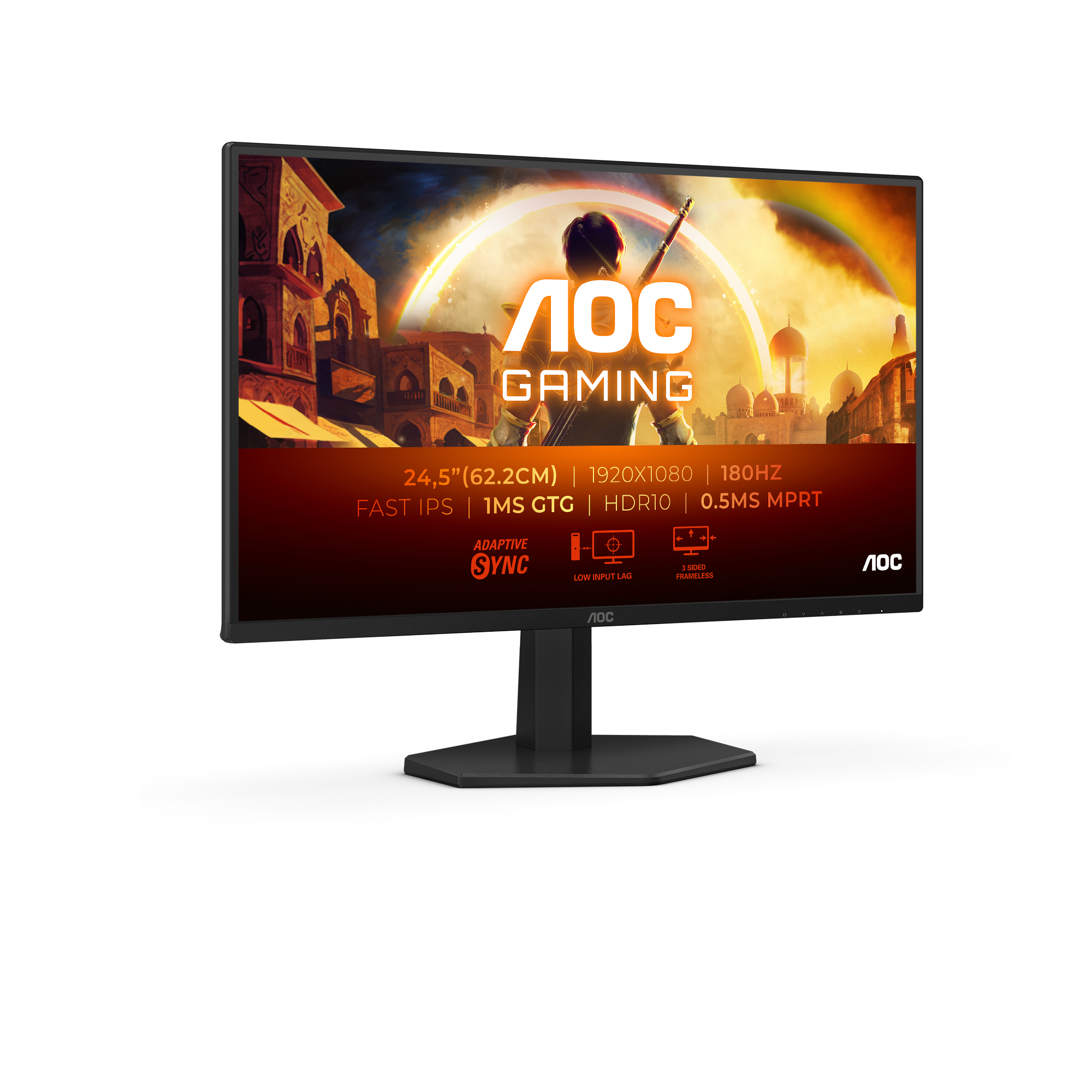 AOC | 25G42E | 25 " | IPS | FHD | 16:9 | 180 Hz | 1 ms | 1920 x 1080 pixels | 300 cd/m² | HDMI ports quantity 1 | Black - Image 6