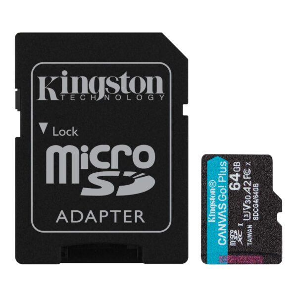 Kingston | Canvas Go! Plus | 64 GB | SD | Flash memory class Class 10, UHS-I, U3, V30, A2