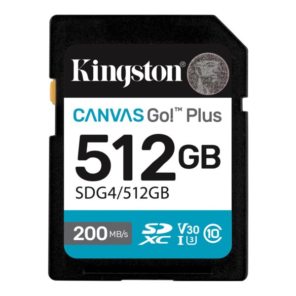 Kingston | Canvas Go! Plus | 512 GB | SD | Flash memory class Class 10, UHS-I, U3, V30