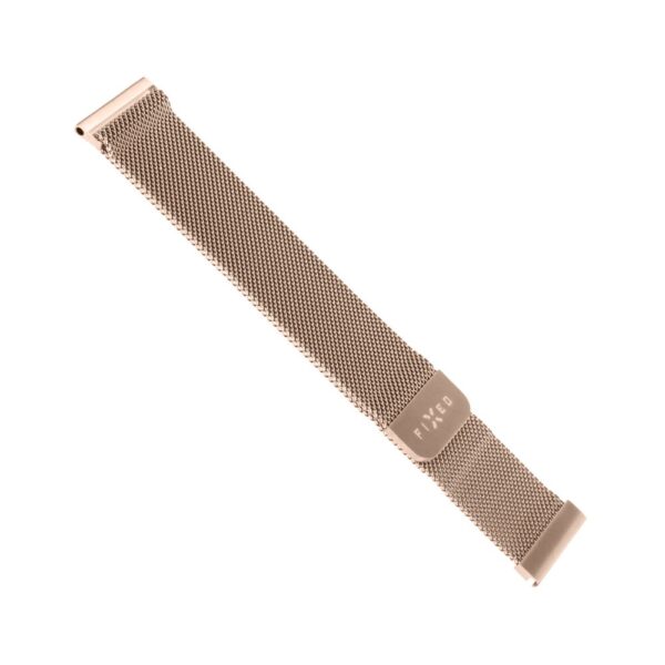 Fixed | Mesh Strap with Quick Release, 18mm, Stainless Steel Mesh Strap for Smartwatch | Gold