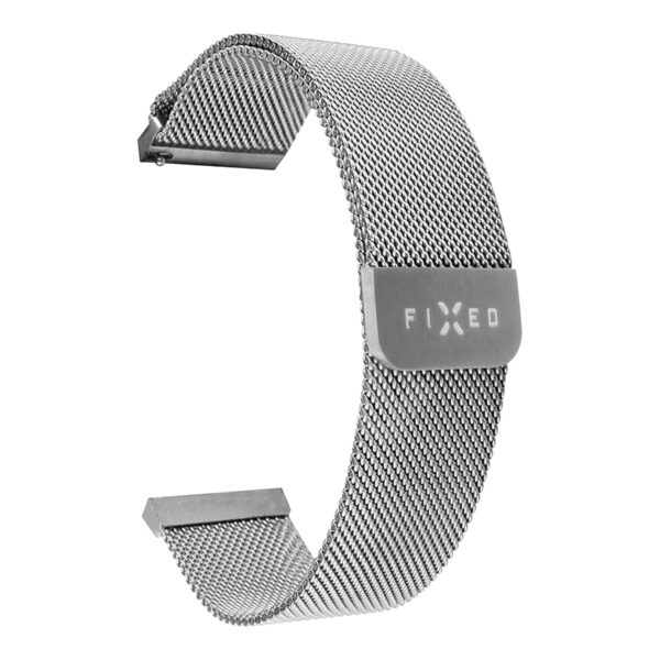 Fixed | Mesh Strap with Quick Release 20mm for Smartwatch | Silver