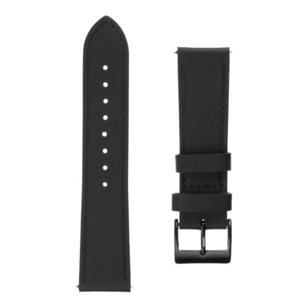 Fixed | Leather Strap with Quick Release 22mm for Smartwatch | Black