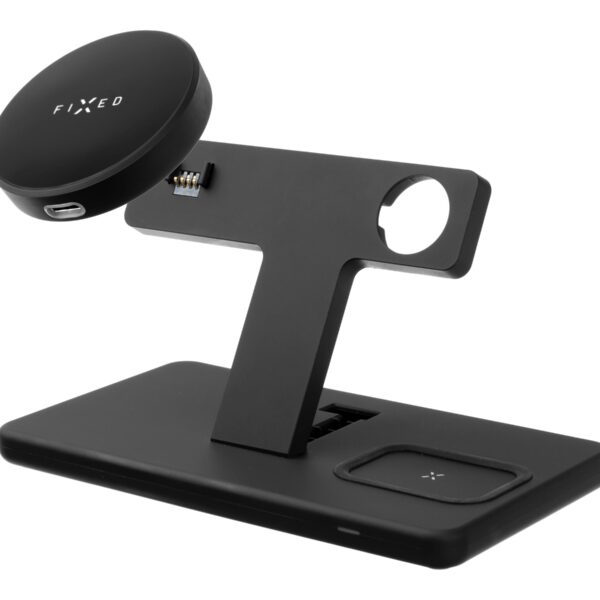 Fixed | MagPowerstation 3-in-1 wireless charging stand with MagSafe mount support | FIXMPOS-BK | Black