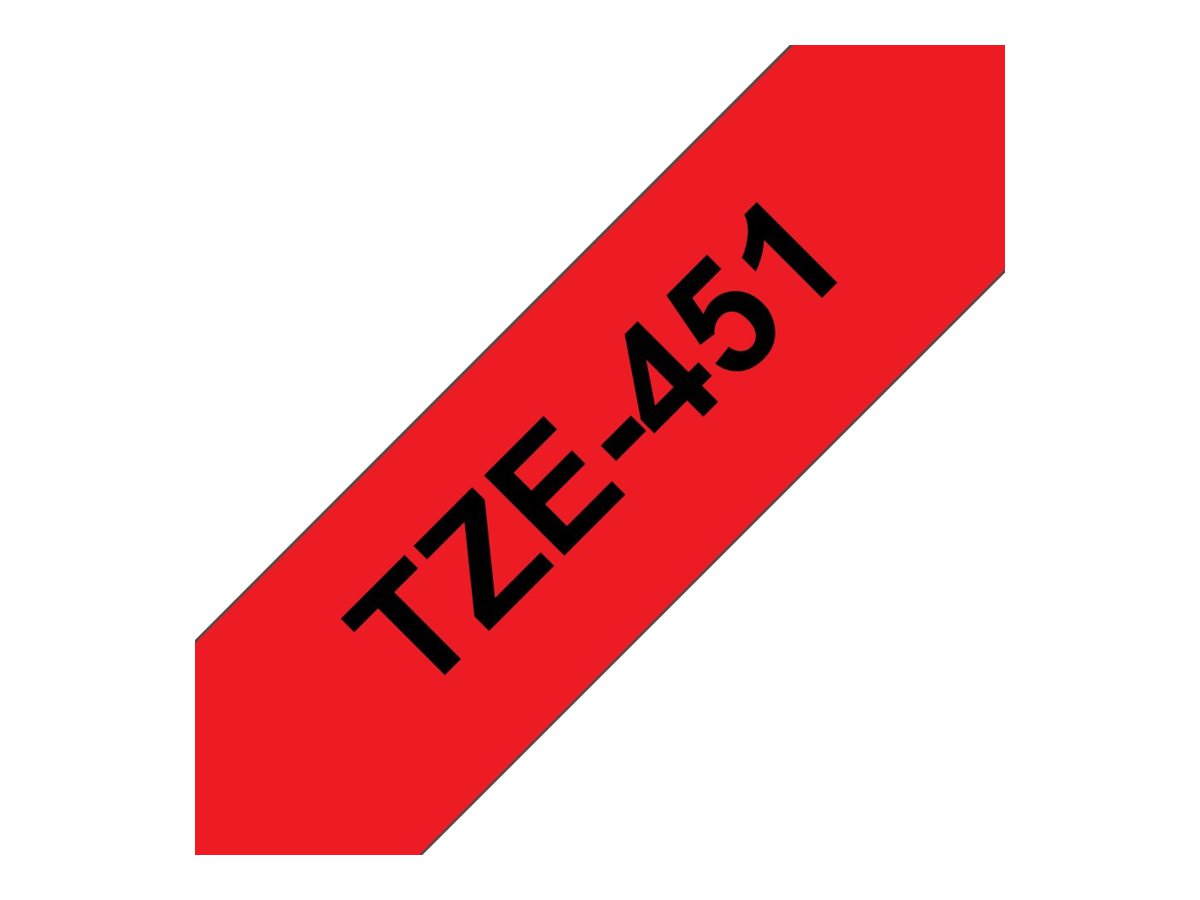 Brother | TZe-451 Laminated Tape | Black On Red | TZe | 8 m | 2.4 cm - Image 12