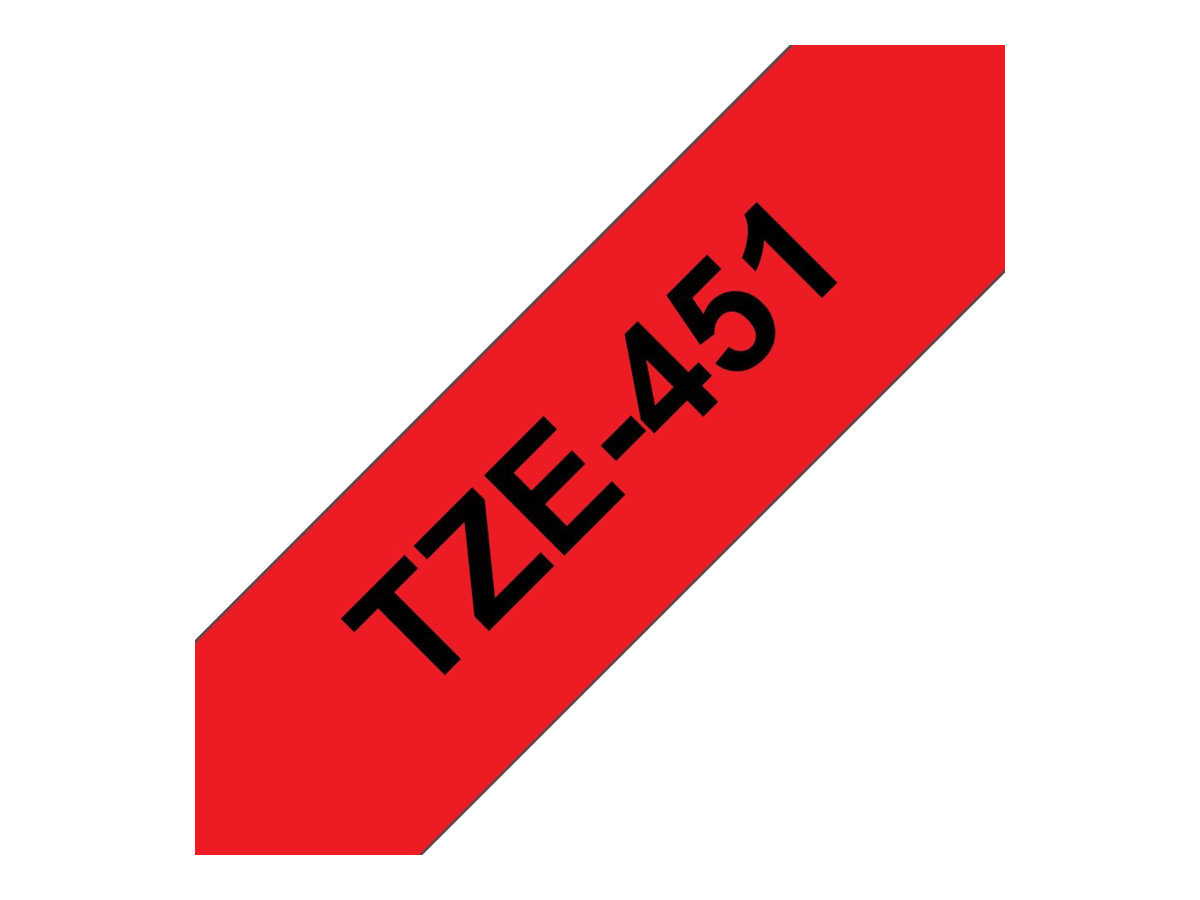 Brother | TZe-451 Laminated Tape | Black On Red | TZe | 8 m | 2.4 cm - Image 14