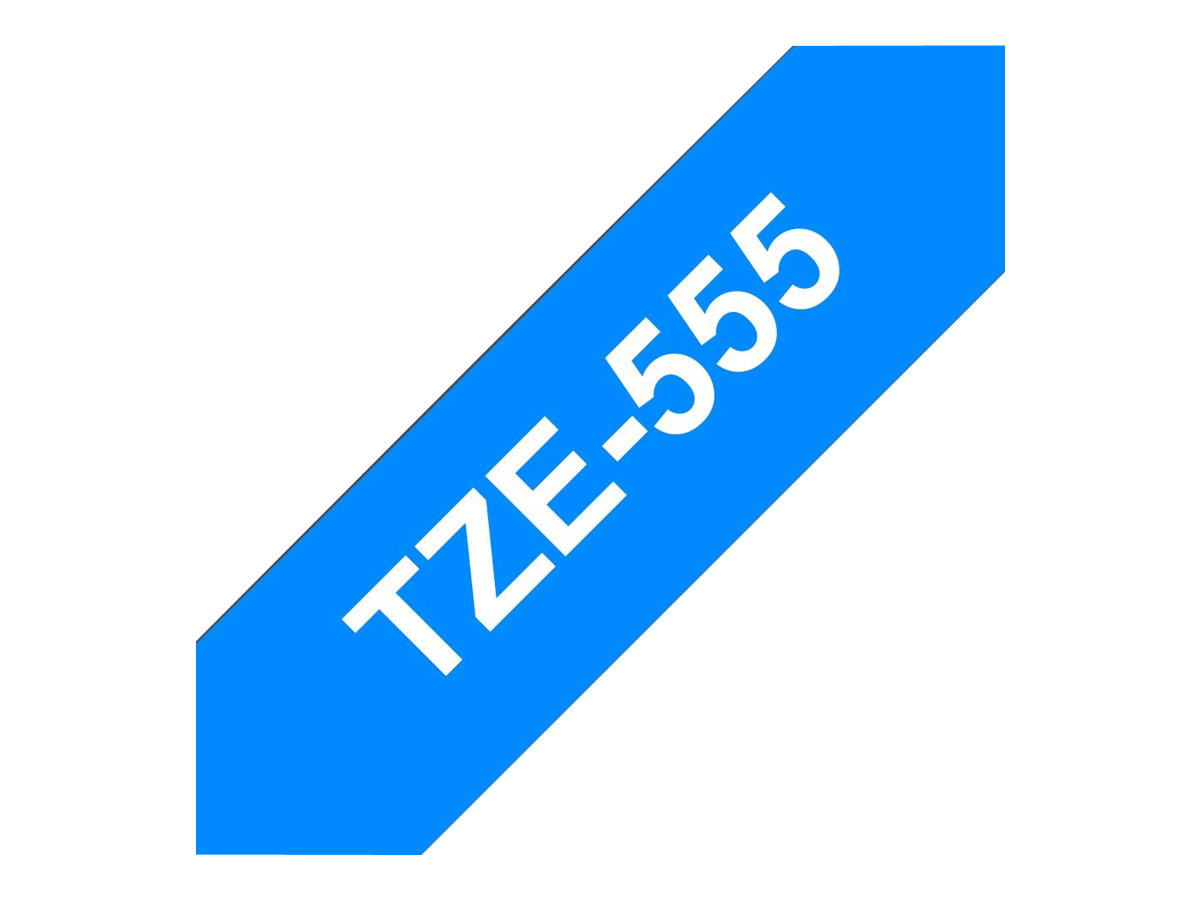 Brother | TZe-555 Laminated tape | White On Blue | TZe | 8 m | 2.4 cm - Image 5