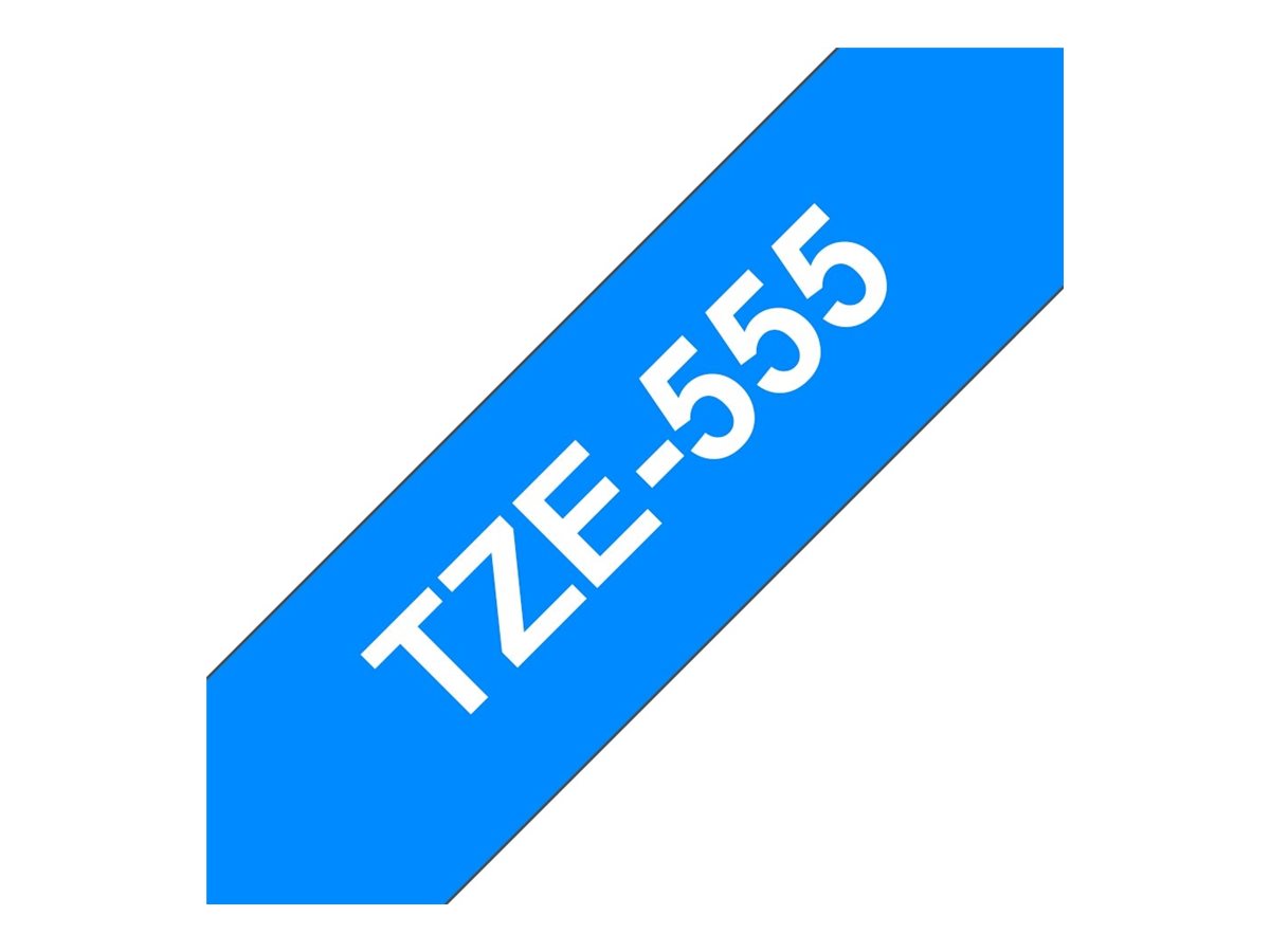 Brother | TZe-555 Laminated tape | White On Blue | TZe | 8 m | 2.4 cm - Image 13