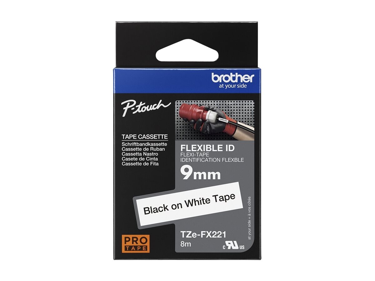 Brother | TZe-FX221 Flexible ID Laminated Tape | Black on White | TZe | 8 m | 0.9 cm - Image 5