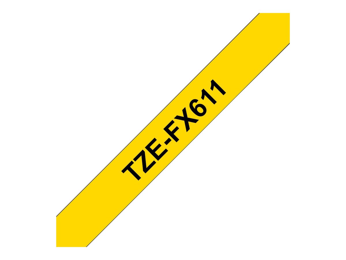 Brother | TZe-FX611 Flexible ID Laminated Tape | Black on Yellow | TZe | 8 m | 6 cm - Image 8
