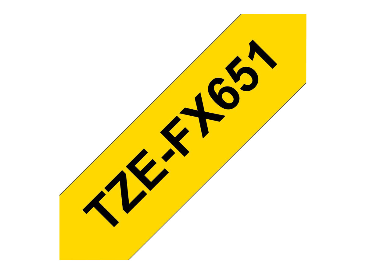 Brother | TZe-FX651 Flexible ID Laminated Tape | Black on Yellow | TZe | 8 m | 2.4 cm - Image 7