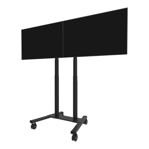 Neomounts Floor stand | ADM-875BL2 Dual screen adapter | Adjustable Height | 42-65 " | Maximum weight (capacity) 40 kg | Black