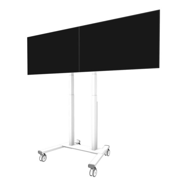 Neomounts Floor stand | ADM-875WH2 Dual screen adapter | Adjustable Height | 42-65 " | Maximum weight (capacity) 40 kg | White
