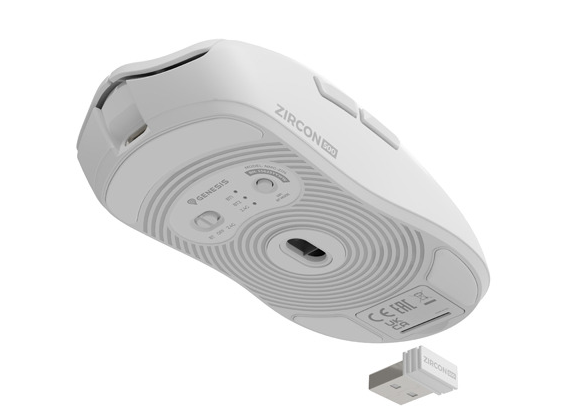 Genesis Zircon 500 | Wireless/Wired | Gaming Mouse | 2.4 GHz, Bluetooth, USB | White - Image 7