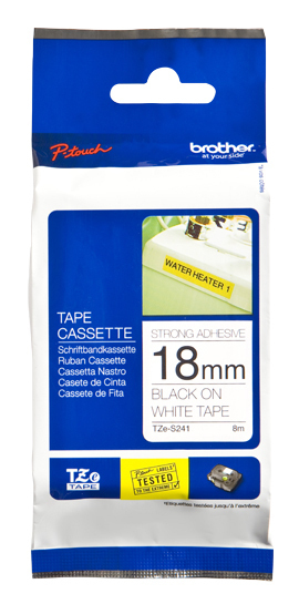 Brother | TZe-S241 Strong Adhesive Laminated Tape | Black on White | TZe | 8 m | 1.8 cm - Image 6