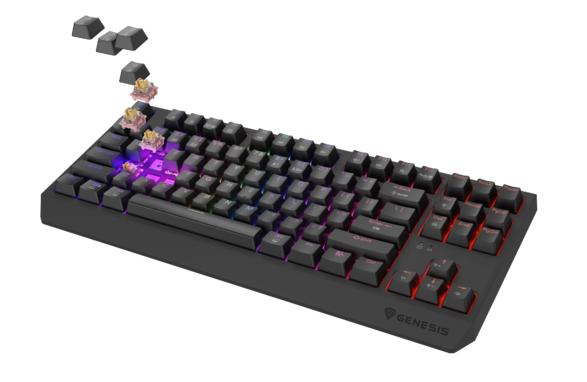 Genesis | THOR 230 | Mechanical Gaming Keyboard | Wireless | US | Black | 2.4 GHz, Bluetooth, USB | Outemu Panda - Image 2