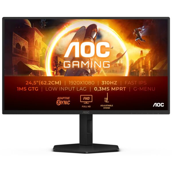 AOC | 25G4SXU | 24.5 " | IPS | FHD | 310 Hz | 1 ms | 1920 x 1080 pixels | 400 cd/m² | HDMI ports quantity 2 | Black