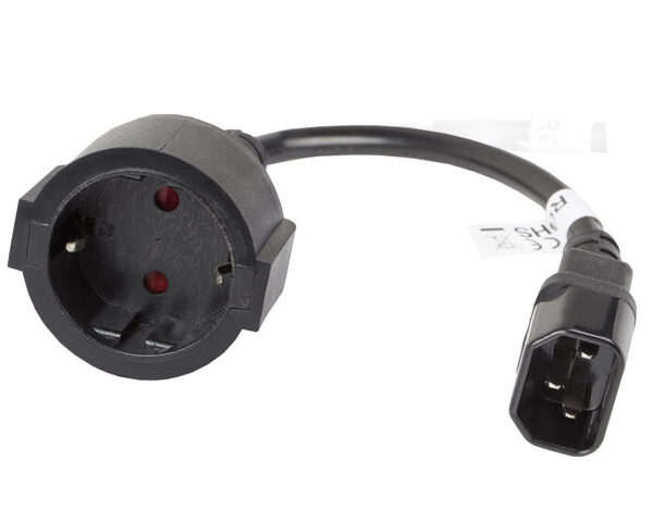 Lanberg | IEC 320 C14 to Schuko Adapter Cable for UPS | CA-C14E-10CC-0018-BK