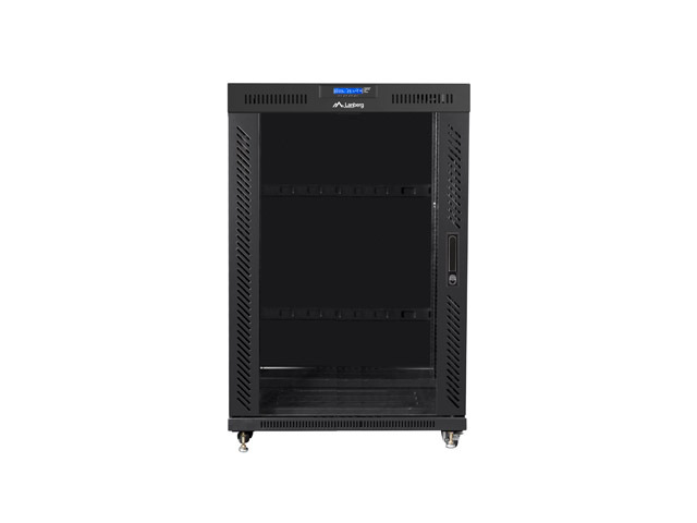 Lanberg | Rack cabinet 19" free-standing 22U/800x1000 (flat pack) with glass door | FF01-8022-12BL | Black - Image 3