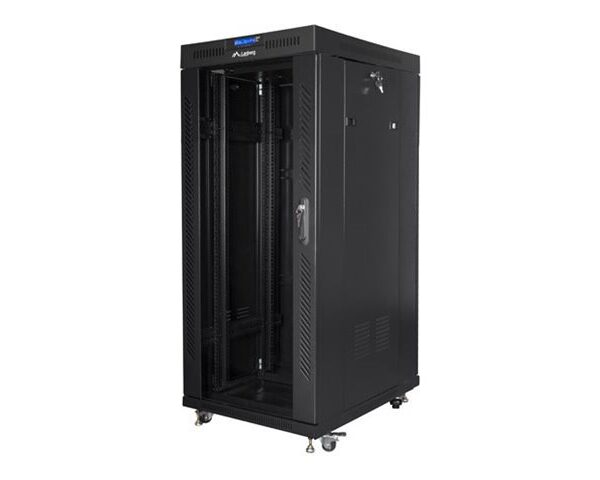 Lanberg | Rack cabinet 19" free-standing 27U/800x1200 (flat pack) with glass door, LCD | FF01-8227-12BL | Black