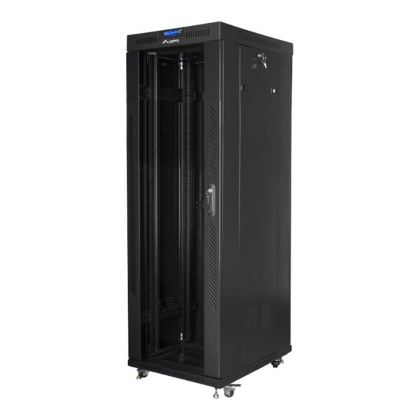 Lanberg | Rack cabinet 19" free-standing 37U/800x1000 (flat pack) with glass door, LCD | FF01-8037-12BL | Black