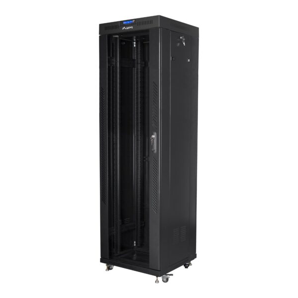 Lanberg | Rack cabinet 19" free-standing 42U/600x600 (flat pack) with glass door lCD V2 | FF01-6642-12BL | Black