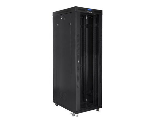 Lanberg | Rack cabinet 19" free-standing 42U/800x1000 (flat pack) with glass door, LCD | FF01-8042-12BL | Black