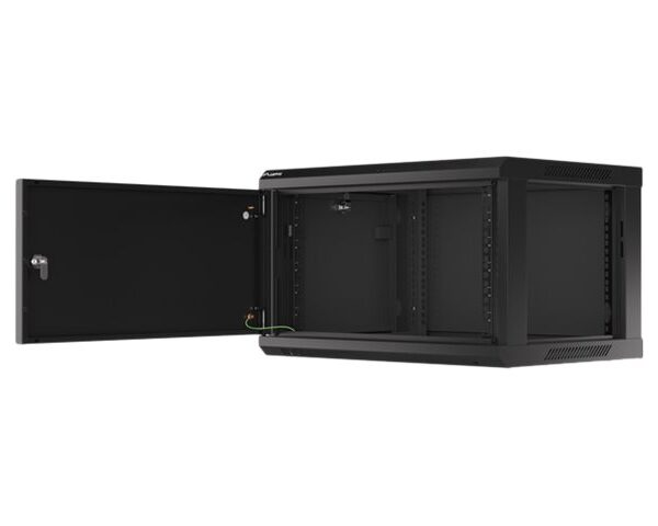 Lanberg | Rack cabinet 19" wall-mount 6U/600x450 for self-assembly with metal door (flat pack) | WF01-6406-00B | Black