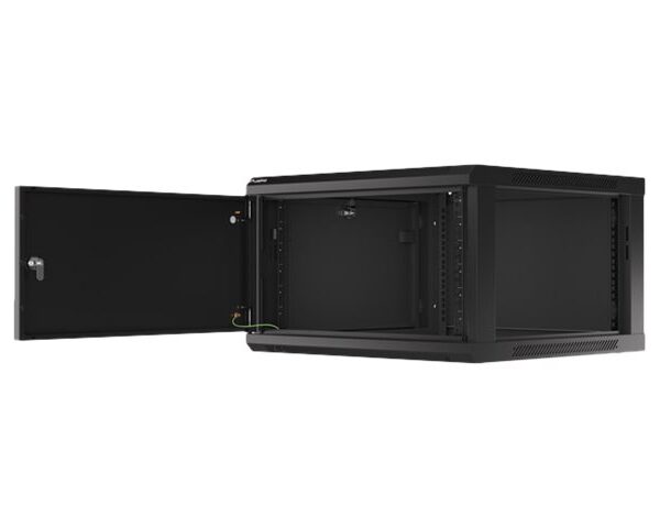 Lanberg | Rack cabinet 19" wall-mount 6U/600x600 for self-assembly with metal door (flat pack) | WF01-6606-00B | Black
