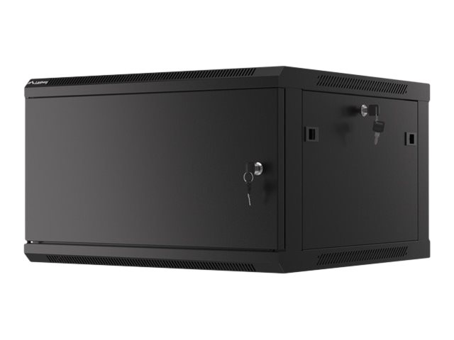 Lanberg | Rack cabinet 19" wall-mount 6U/600x600 for self-assembly with metal door (flat pack) | WF01-6606-00B | Black - Image 2