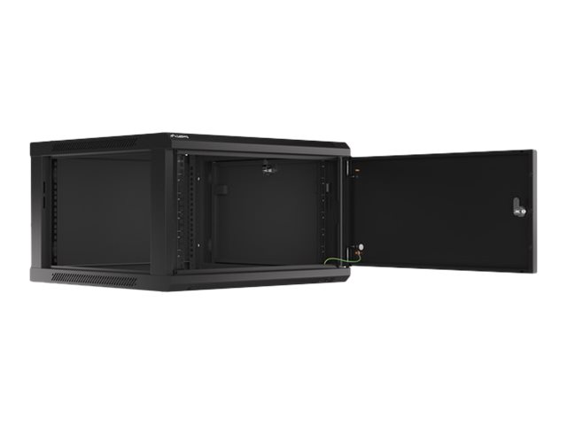 Lanberg | Rack cabinet 19" wall-mount 6U/600x600 for self-assembly with metal door (flat pack) | WF01-6606-00B | Black - Image 6
