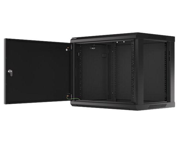 Lanberg | Rack cabinet 19" wall-mount 9U/600x450 for self-assembly with metal door (flat pack) | WF01-6409-00B | Black