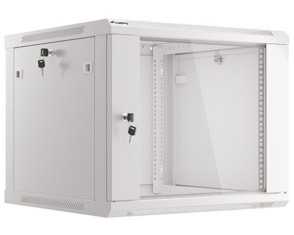Lanberg | Rack cabinet 19" wall-mount 9U/600x600 (flat pack) with glass door | WF01-6609-10S | Grey