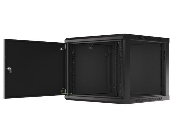 Lanberg | Rack cabinet 19" wall-mount 9U/600x600 (flat pack) for self-assembly with metal door | WF01-6609-00B | Black
