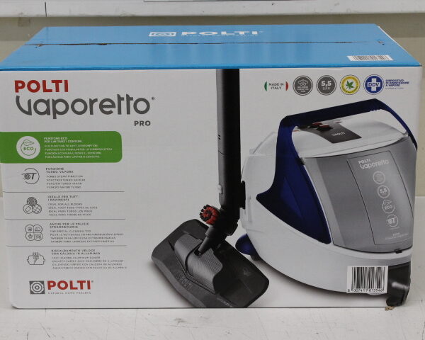SALE OUT. Polti PTEU0313 Vaporetto Pro 100 Eco Power Steam cleaner, Power 1900 W, White/Blue | Polti | Steam cleaner | PTEU0313 Vaporetto Pro 100 Eco Power | Power 1900 W | Steam pressure 5.5 bar | Water tank capacity 2 L | White/Blue | DAMAGED PACKAGING