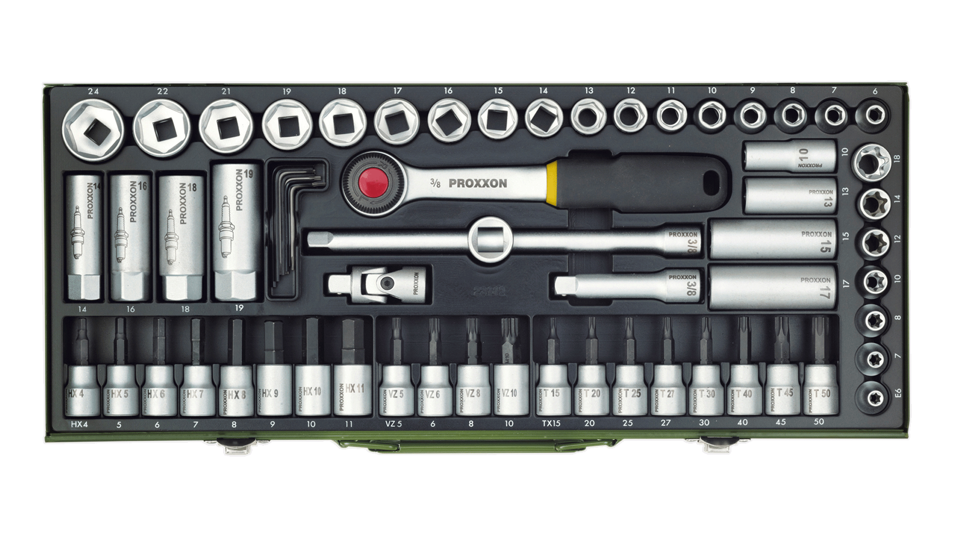 Proxxon | Socket and Ratchet Set, 3/8" | 65 pc(s) - Image 2