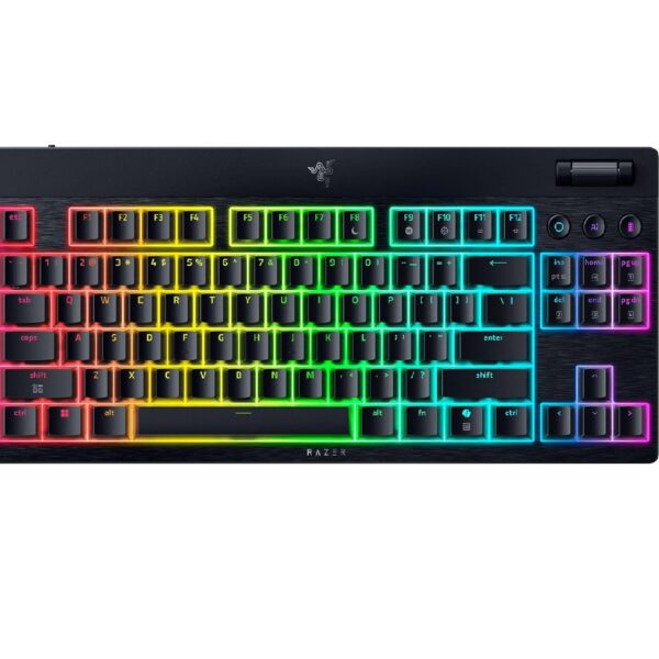 Razer | BlackWidow V4 Low-Profile HyperSpeed | Keyboard | Wireless | US | Bluetooth | Black | Green Switches