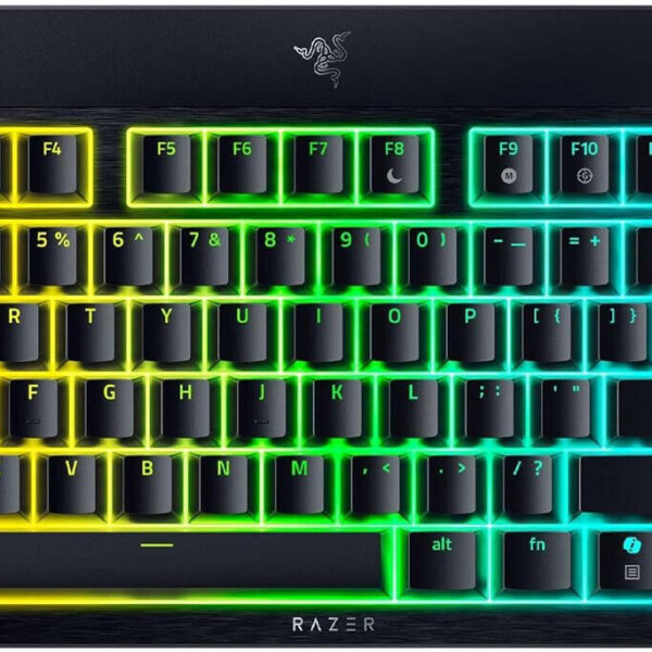 Razer | BlackWidow V4 Low-Profile Tenkeyless HyperSpeed | Keyboard | Wireless | US | Bluetooth | Black | Green Switches