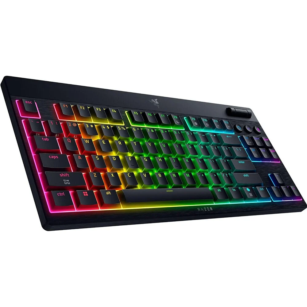 Razer | BlackWidow V4 Low-Profile HyperSpeed | Keyboard | Wireless | US | Bluetooth | Black | Green Switches - Image 2