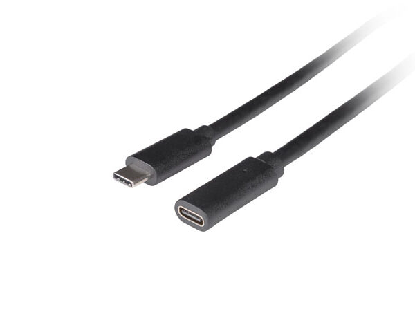 Lanberg | USB-C M/F 3.1 Cable | CA-USBE-20CC-0015-BK