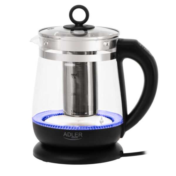 Adler Kettle | AD 1299 | Electric | 2200 W | 1.5 L | Glass | 360° rotational base | Black
