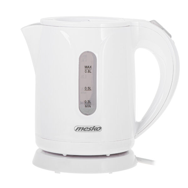 Mesko | Kettle | MS 1376 | Electric | 850 W | 0.8 L | Plastic | 360° rotational base | White
