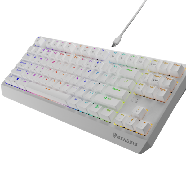 Genesis | THOR 230 | Mechanical Gaming Keyboard | Wired | US | White | USB-A | Outemu Brown