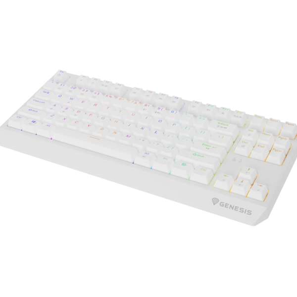 Genesis | THOR 230 | Mechanical Gaming Keyboard | Wireless | US | White | 2.4 GHz, Bluetooth, USB | Outemu Red