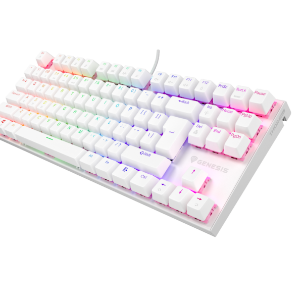 Genesis | THOR 303 | Mechanical Gaming Keyboard | Wired | US | Outemu Peach Silent | White